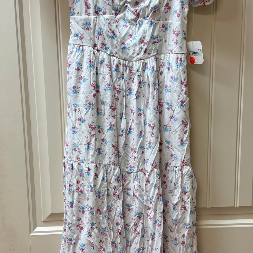 Altar'd State White Floral Puff Sleeve Maxi Dress - Picture 2 of 10